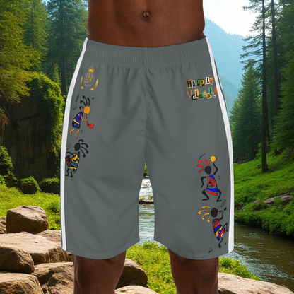 Ethnic Music Cartoon Men's Jogger Shorts - Happily Celebrating Heritage
