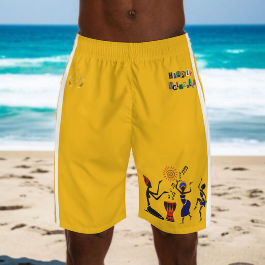 Afrocentric Dance Men's Jogger Shorts - Happily Celebrating Heritage