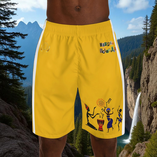 Afrocentric Dance Men's Jogger Shorts - Happily Celebrating Heritage