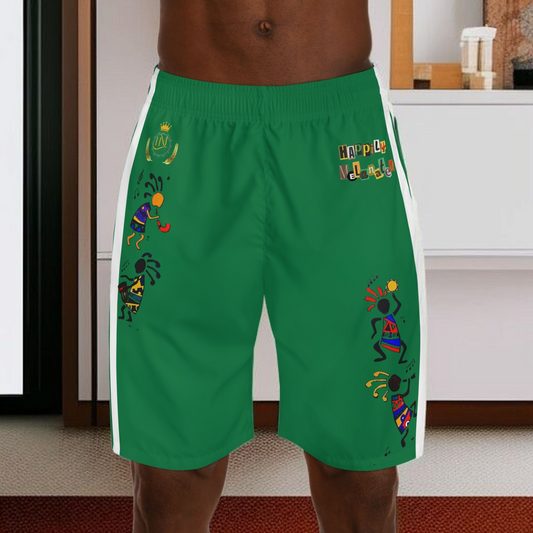 Ethnic Music Cartoon Men's Jogger Shorts - Happily Celebrating Heritage