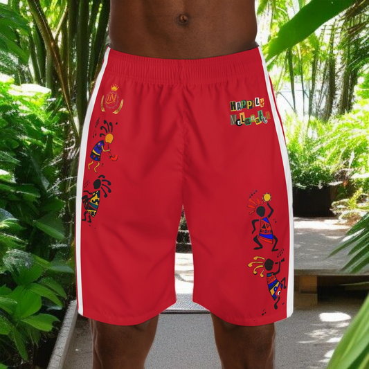 Ethnic Music Cartoon Men's Jogger Shorts - Happily Celebrating Heritage