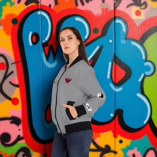 Tiger Graphic Bomber Jacket, Illusion Art All Over Print Women's Outerwear