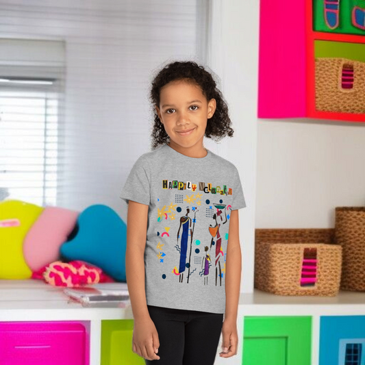 Afro Music Art Kids T-Shirt, Handcrafted Tee for Children, Kid's Graphic Tee