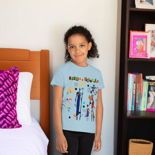 Afro Music Art Kids T-Shirt, Handcrafted Tee for Children, Kid's Graphic Tee