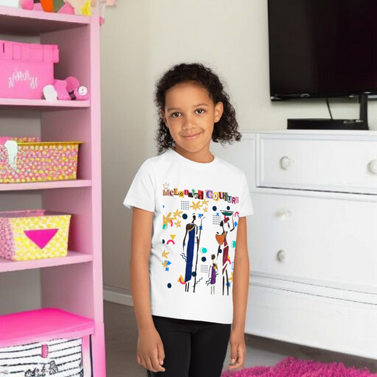 Afro Music Art Kids T-Shirt, Handcrafted Tee for Children, Kid's Graphic Tee
