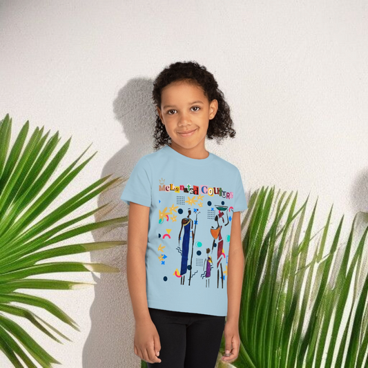 Afro Music Art Kids T-Shirt, Handcrafted Tee for Children, Kid's Graphic Tee