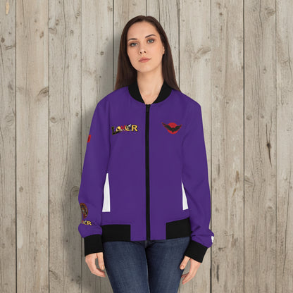 Gothic Bomber Jacket, Eye Art Women's Outerwear, Unique All Over Print Jacket