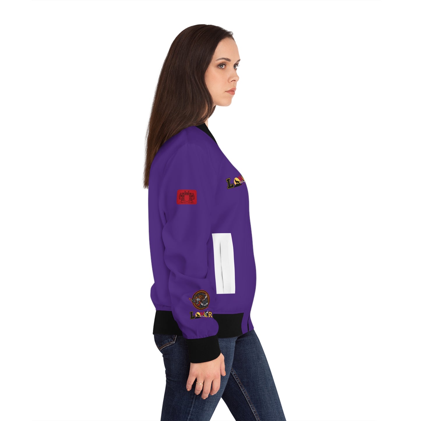 Gothic Bomber Jacket, Eye Art Women's Outerwear, Unique All Over Print Jacket