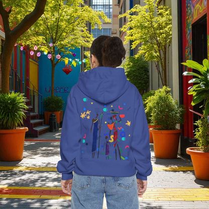 Ethnic Family Doodle Unisex Graphic Hoodie, Handcrafted Design, Unique Family Art