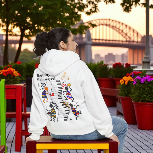 Afro Music Cartoon Unisex Hoodie, Hand Drawn Graphic Sweatshirt, Music Lover Gift