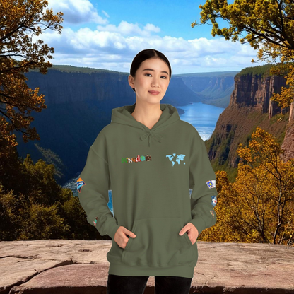 Travel Badge Graphic Hoodie, Wanderlust Sweatshirt, Adventure Lover Jumper