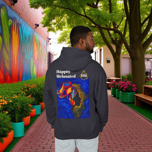 African Continent Art Graphic Unisex Hoodie, Lightweight Sweatshirt