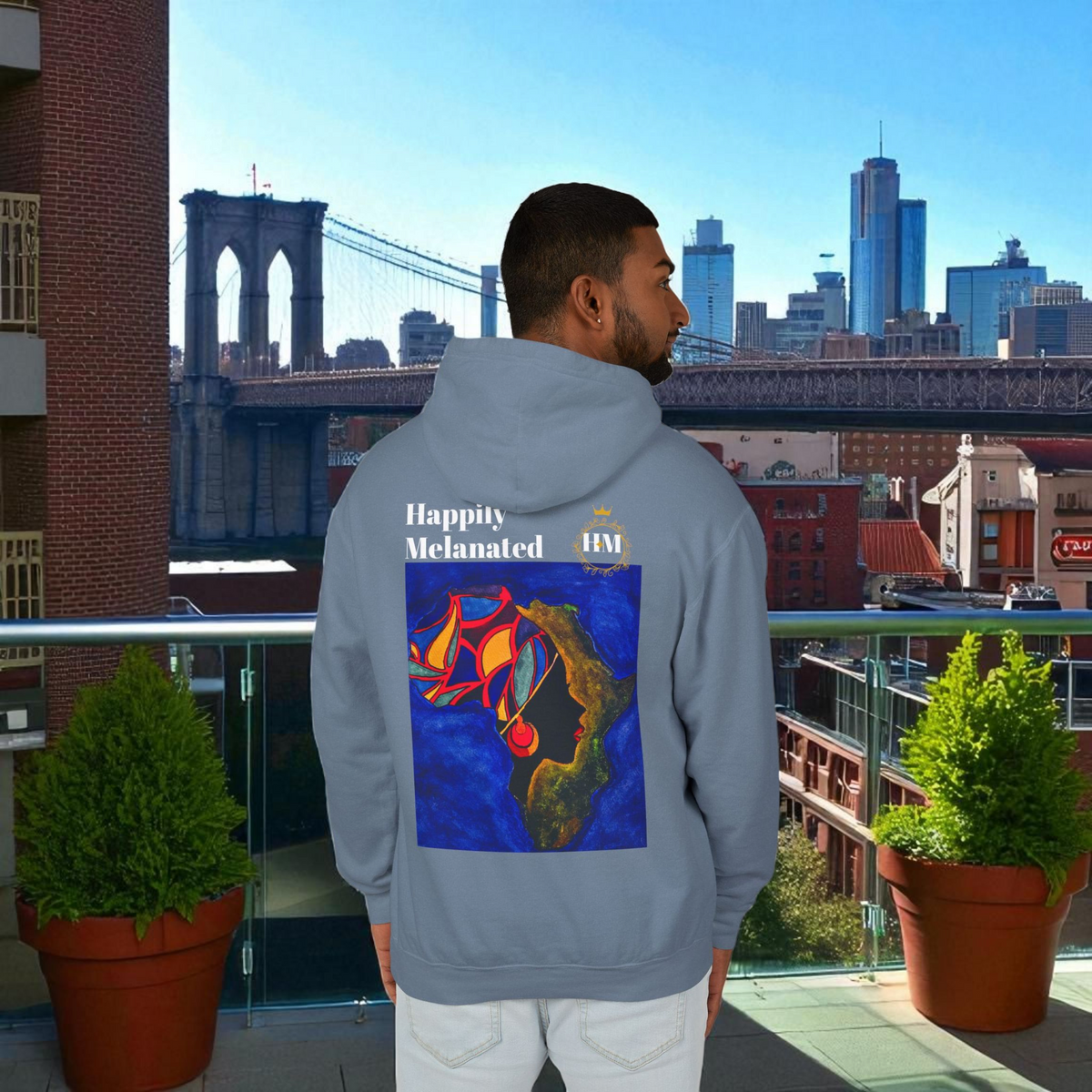 African Continent Art Graphic Unisex Hoodie, Lightweight Sweatshirt Printify