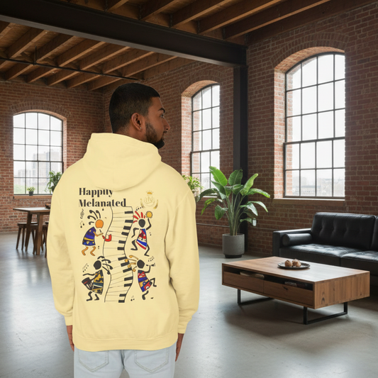 Handcrafted Afro Music Graphic Hoodie - Unisex Lightweight Hooded Sweatshirt, Hipster Hoodie