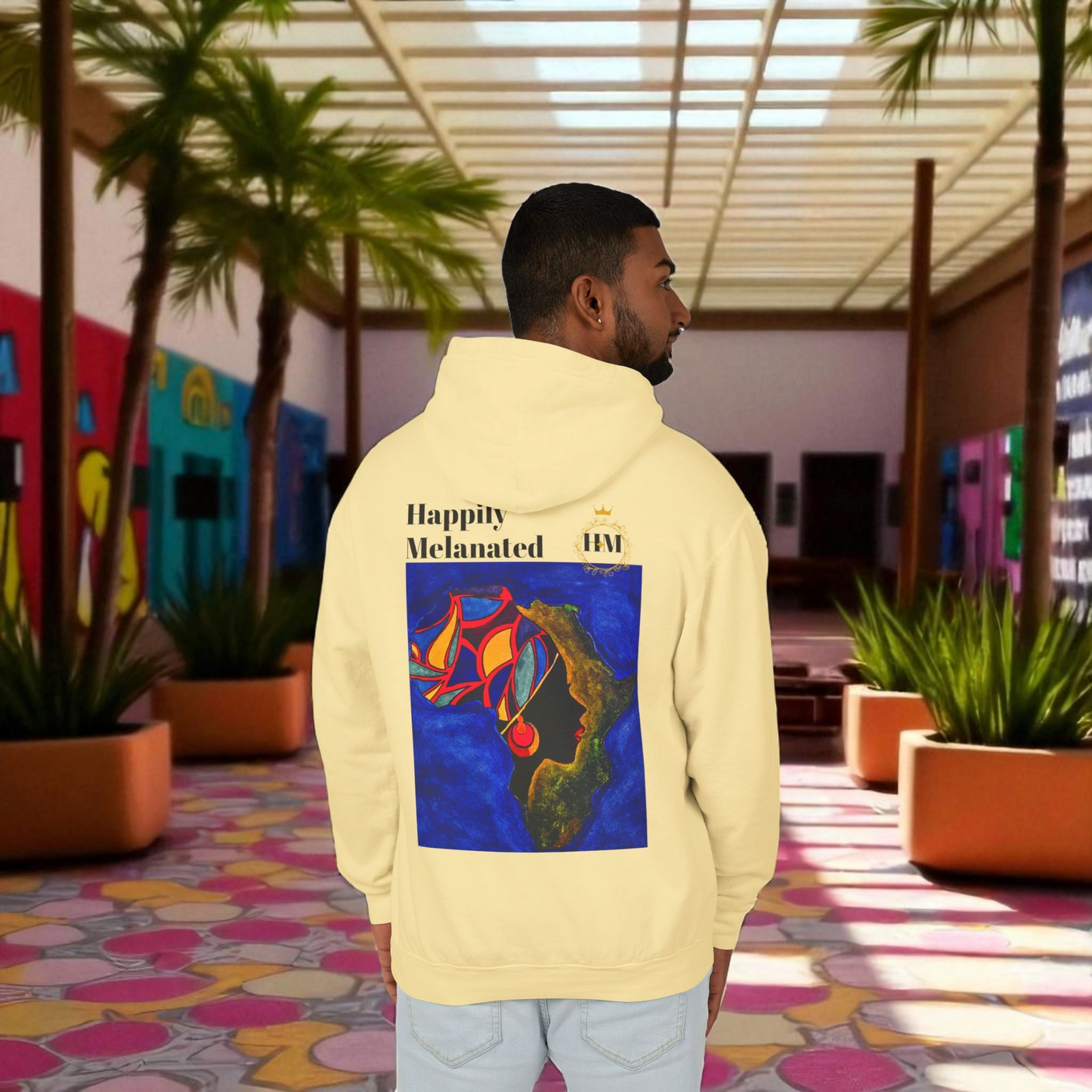 African Continent Art Graphic Unisex Hoodie, Lightweight Sweatshirt