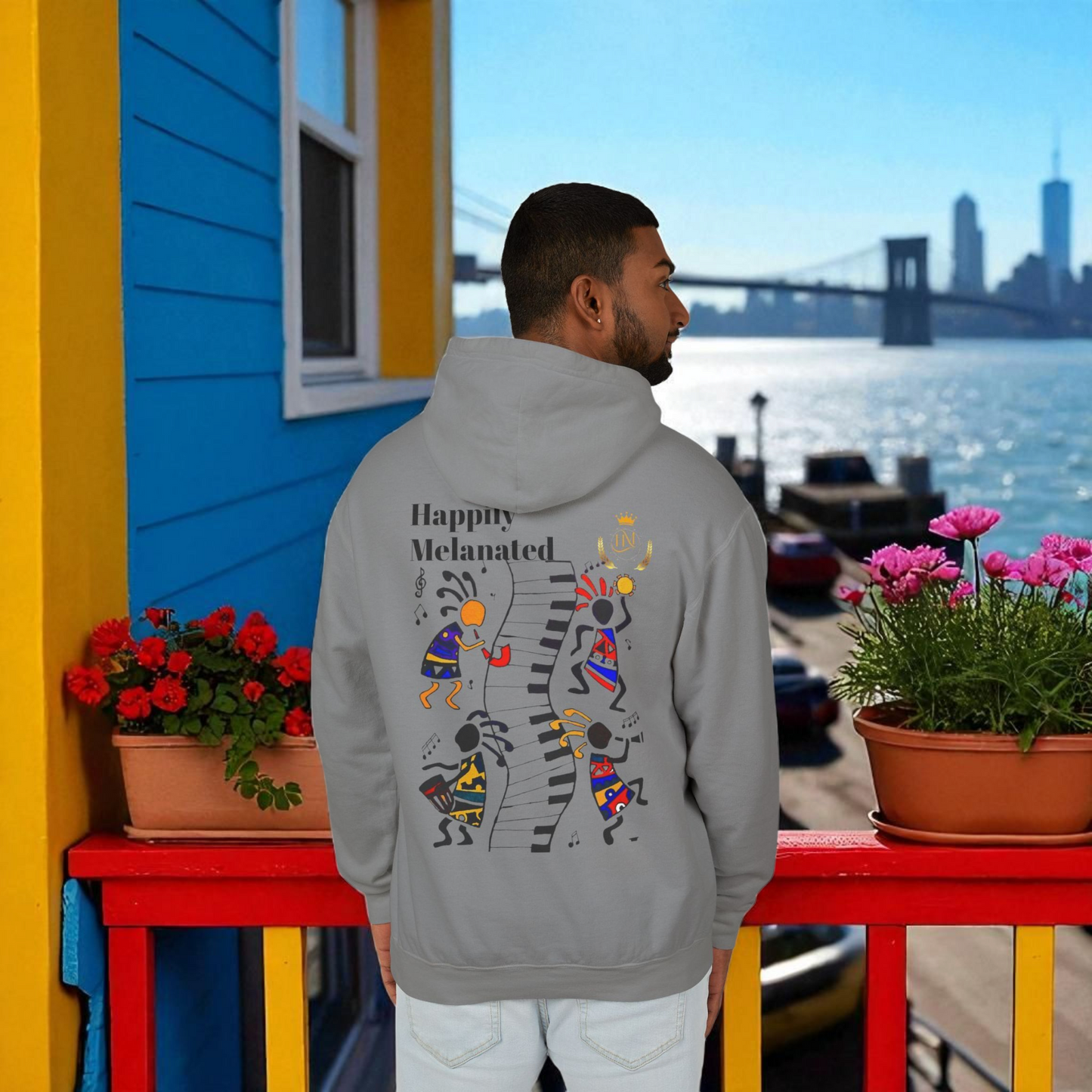 Handcrafted Afro Music Graphic Hoodie - Unisex Lightweight Hooded Sweatshirt, Hipster Hoodie