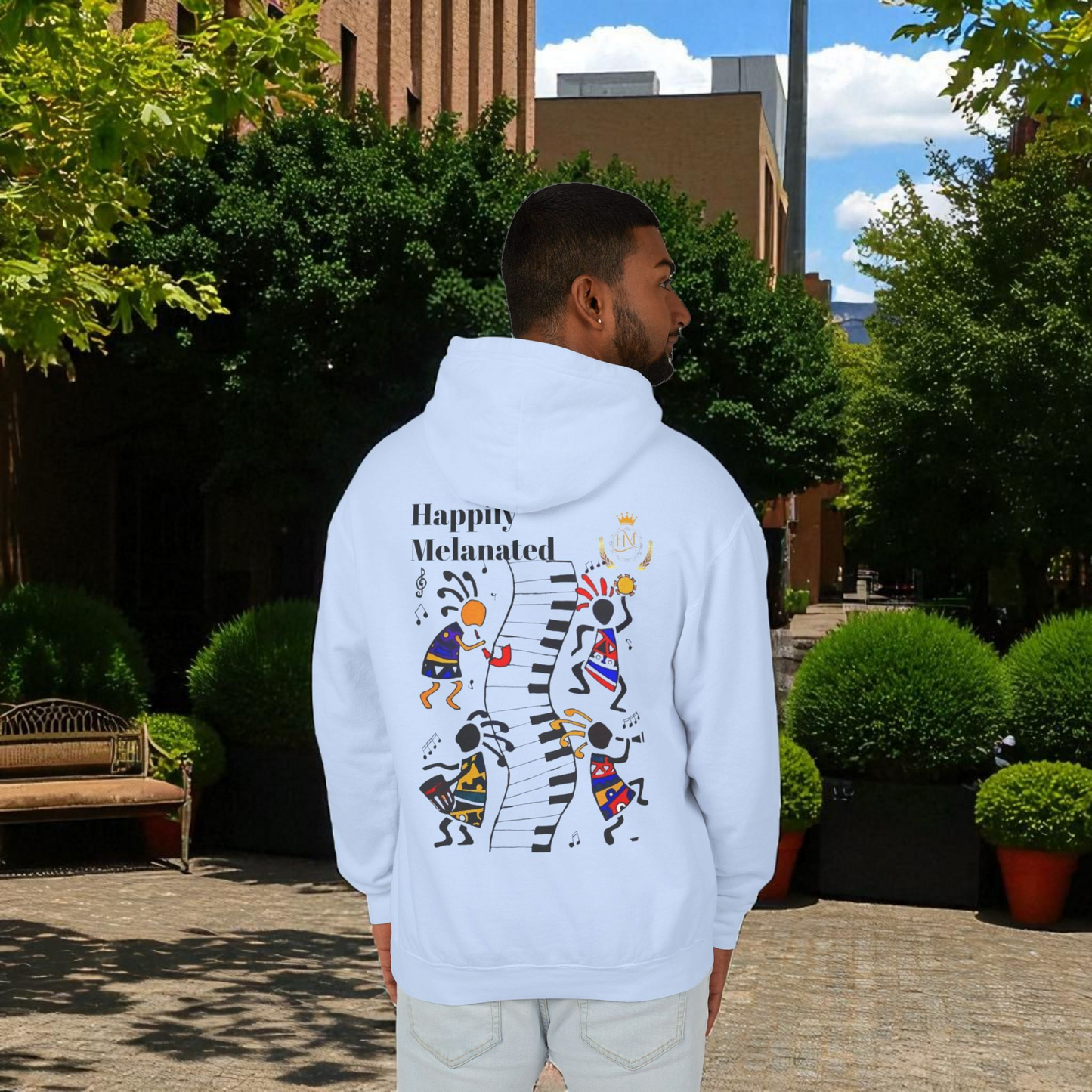 Handcrafted Afro Music Graphic Hoodie - Unisex Lightweight Hooded Sweatshirt, Hipster Hoodie