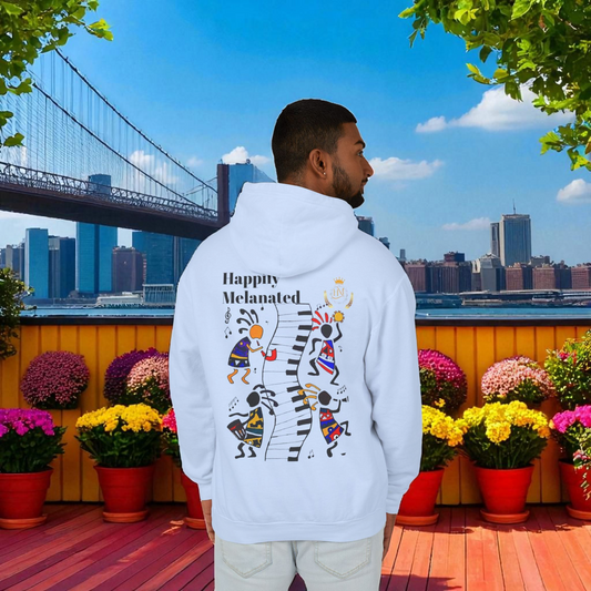 Handcrafted Afro Music Graphic Hoodie - Unisex Lightweight Hooded Sweatshirt, Hipster Hoodie