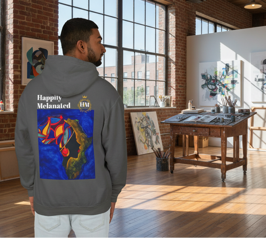 African Continent Art Graphic Unisex Hoodie, Lightweight Sweatshirt