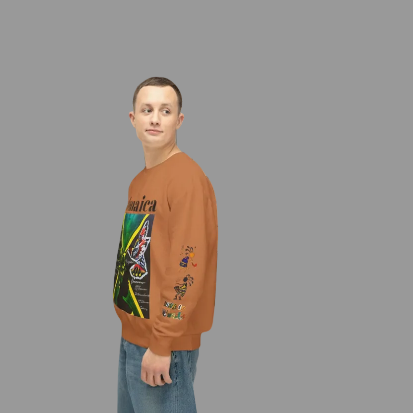 Hand-Drawn Afro Music Graphic Sweatshirt - Unisex Lightweight Crewneck Printify