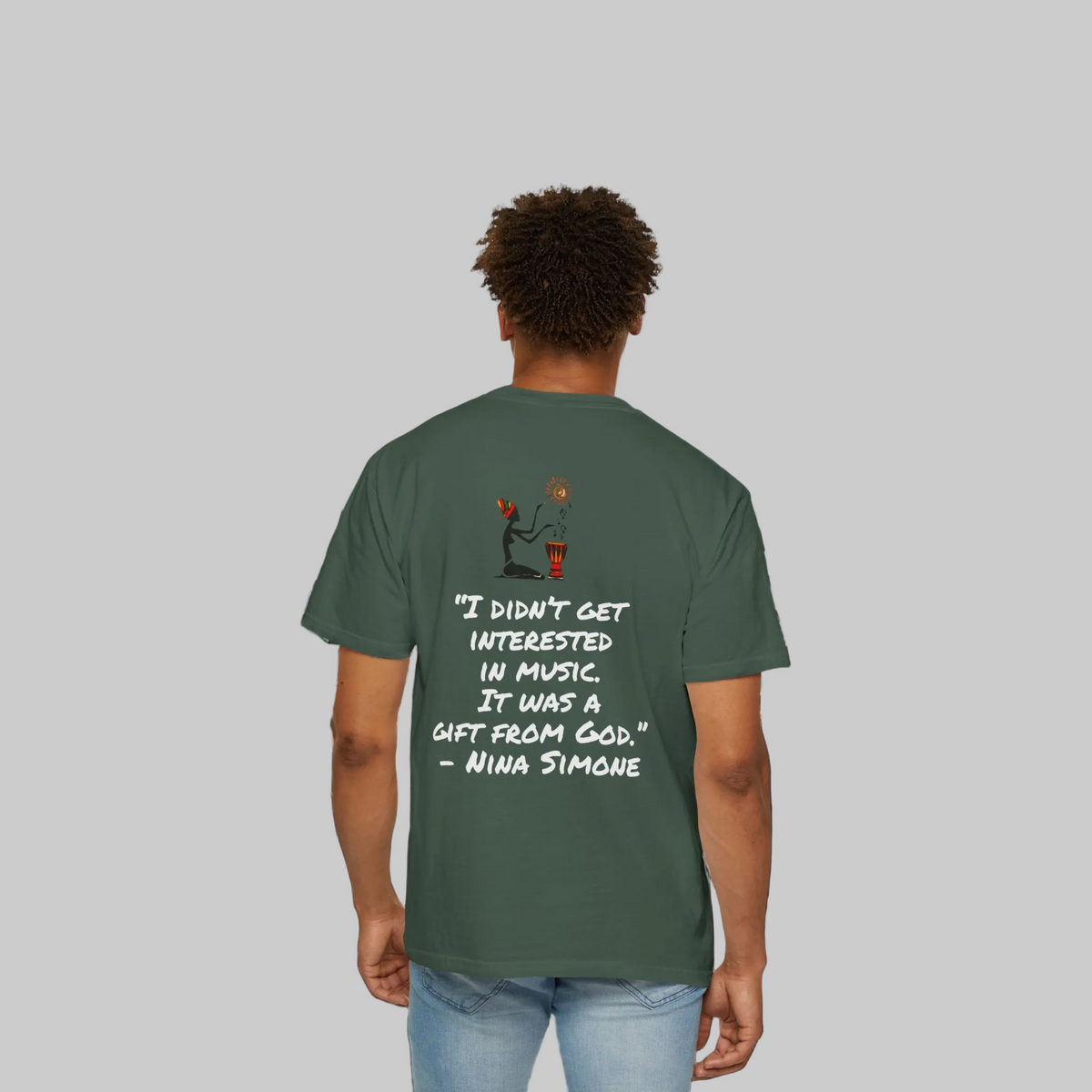Afro Jazz Singer Graphic T-Shirt, Black History Music Tee, Unisex Garment-Dyed Shirt Printify