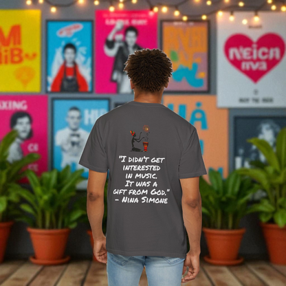 Afro Jazz Singer Graphic T-Shirt, Black History Music Tee, Unisex Garment-Dyed Shirt