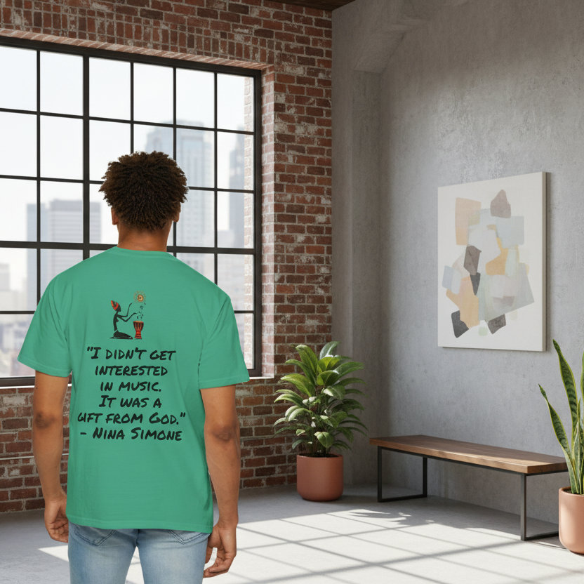 Afro Jazz Singer Graphic T-Shirt, Black History Music Tee, Unisex Garment-Dyed Shirt Printify