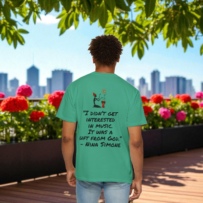 Afro Jazz Singer Graphic T-Shirt, Black History Music Tee, Unisex Garment-Dyed Shirt