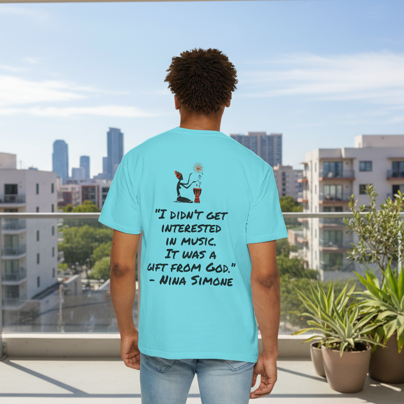 Afro Jazz Singer Graphic T-Shirt, Black History Music Tee, Unisex Garment-Dyed Shirt Printify