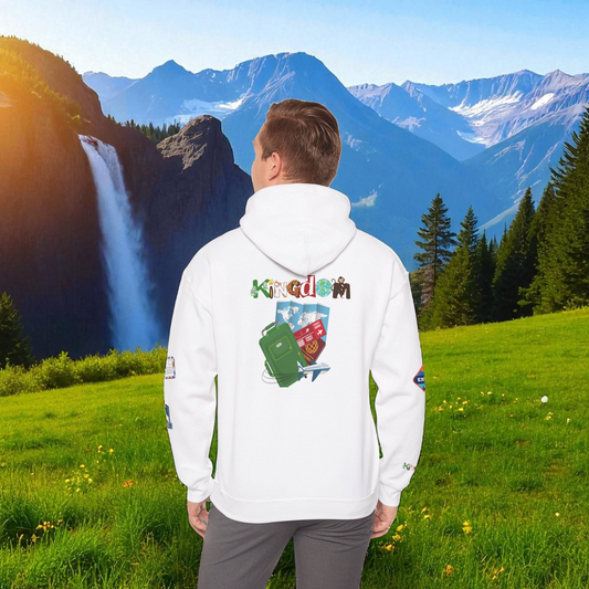 Travel Badge Graphic Hoodie, Wanderlust Sweatshirt, Adventure Lover Jumper