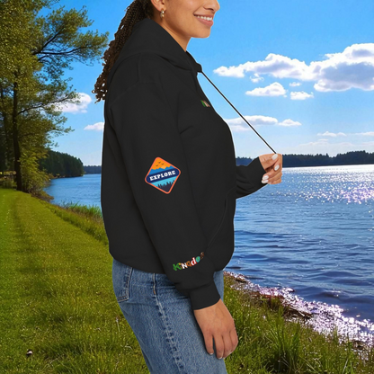 Travel Badge Graphic Hoodie, Wanderlust Sweatshirt, Adventure Lover Jumper