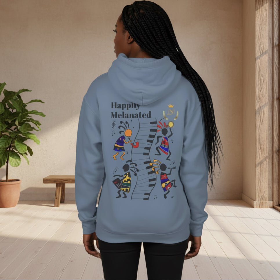 Handcrafted Afro Music Graphic Hoodie - Unisex Lightweight Hooded Sweatshirt, Hipster Hoodie Printify