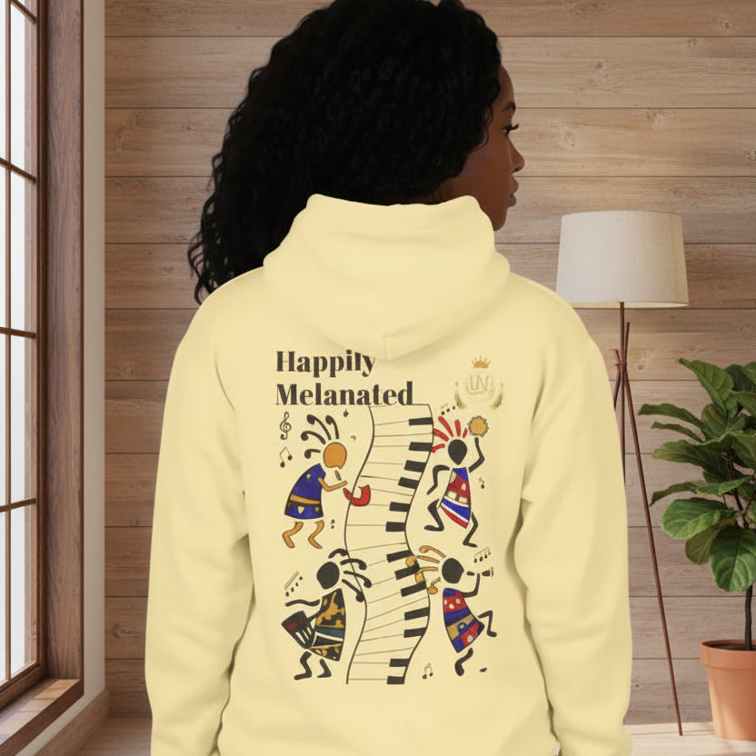 Handcrafted Afro Music Graphic Hoodie - Unisex Lightweight Hooded Sweatshirt, Hipster Hoodie Printify