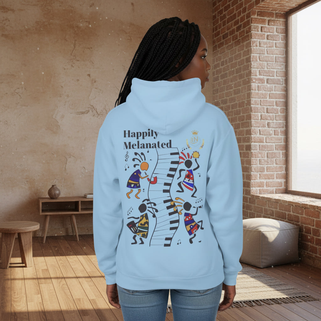 Handcrafted Afro Music Graphic Hoodie - Unisex Lightweight Hooded Sweatshirt, Hipster Hoodie Printify