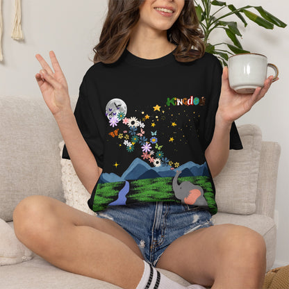 Night Sky Elephant Unisex T-shirt, Nature Graphic Floral Tee, Constellation Shirt