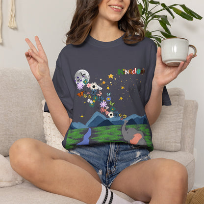 Night Sky Elephant Unisex T-shirt, Nature Graphic Floral Tee, Constellation Shirt