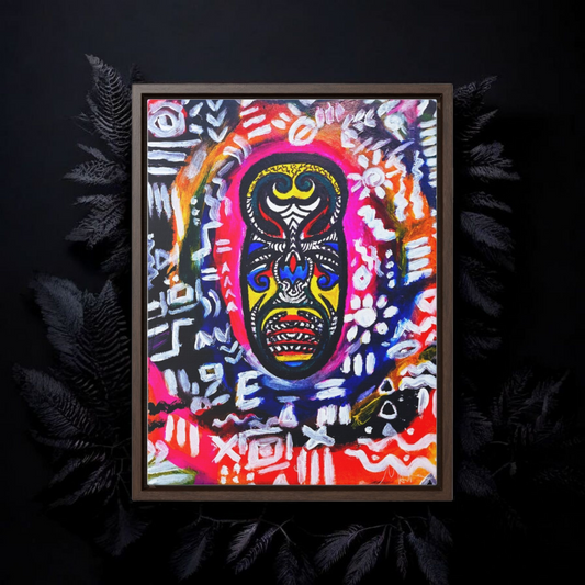 Beautiful Tribal Mask Canvas Art, Multiple Sizes Vertical Frame, Perfect Wall Decor