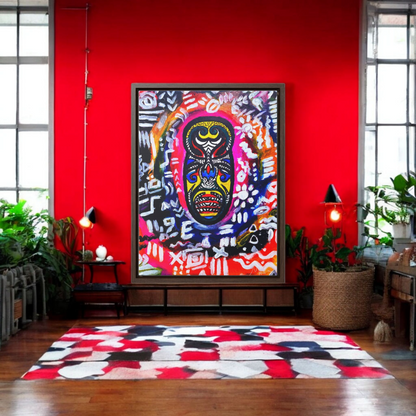 Beautiful Tribal Mask Canvas Art, Multiple Sizes Vertical Frame, Perfect Wall Decor
