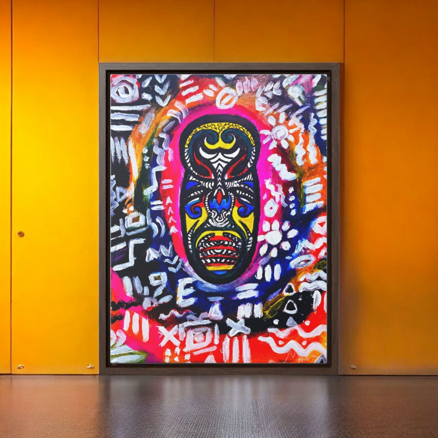Beautiful Tribal Mask Canvas Art, Multiple Sizes Vertical Frame, Perfect Wall Decor