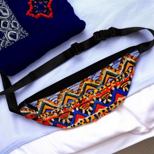 Bohemian Chic Handcrafted Tribal Fanny Pack - Artisan Textile Waist Bag