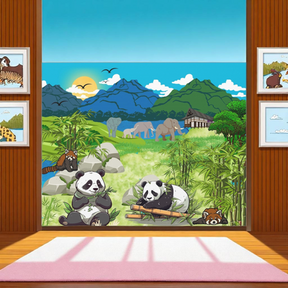Panda Wall Art Canvas, Gallery Wraps, Panda Canvas Print, Home Decor