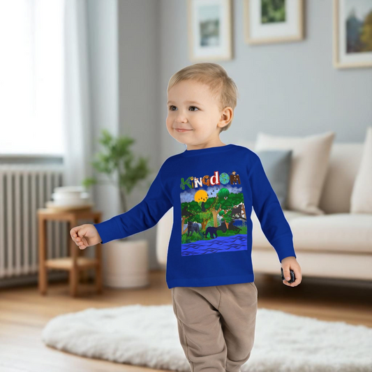 Panther Themed Toddler Tee, Wildlife Graphic Long Sleeve Shirt, Jungle Cat Children's Top