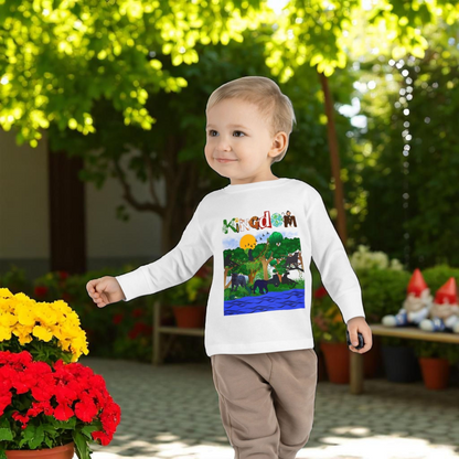 Panther Themed Toddler Tee, Wildlife Graphic Long Sleeve Shirt, Jungle Cat Children's Top