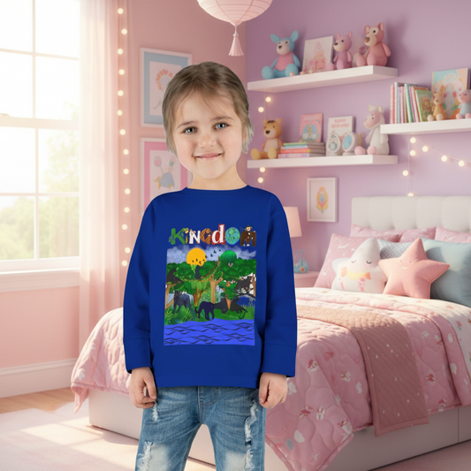 Panther Themed Toddler Tee, Wildlife Graphic Long Sleeve Shirt, Jungle Cat Children's Top