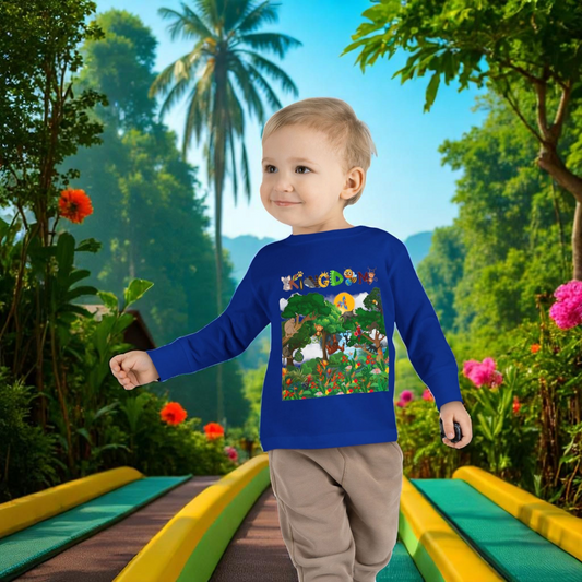 Jungle Animal Toddler Long Sleeve Tee, Kids Safari Shirt, Graphic Wildlife Top for Children