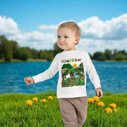 Jungle Animal Toddler Long Sleeve Tee, Kids Safari Shirt, Graphic Wildlife Top for Children