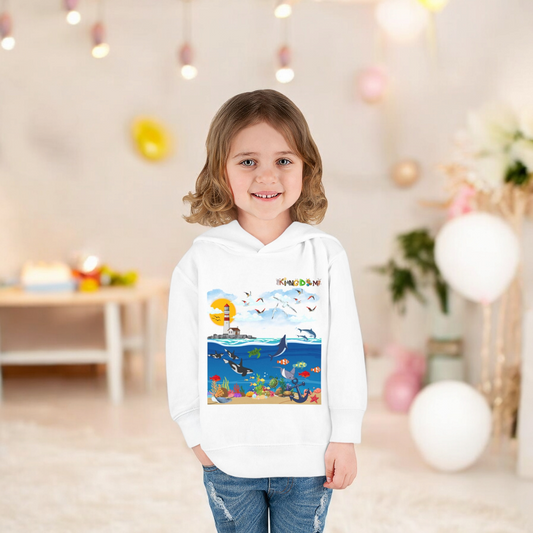 Ocean Friends Toddler Pullover Fleece Hoodie, Aquatic Theme Sweatshirt for Kids
