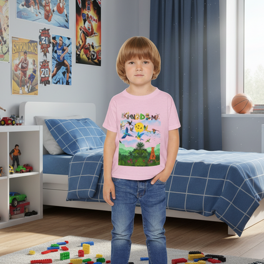 Jungle Life Toddler T-shirt, Tropical Birds Graphic Tee, Wild Animals Jungle Theme Top