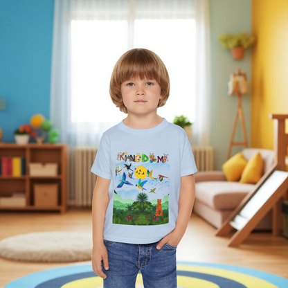 Jungle Life Toddler T-shirt, Tropical Birds Graphic Tee, Wild Animals Jungle Theme Top