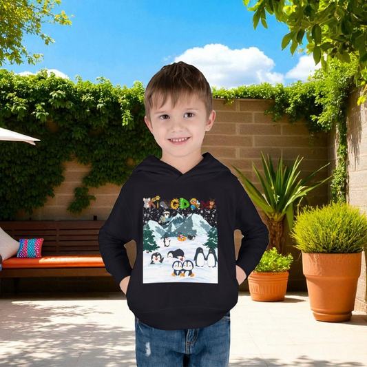 Penguin Toddler Hoodie, Arctic Animals Kids Fleece Sweatshirt, Animal Graphic Children's Pullover